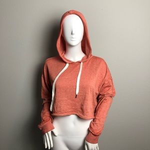 Cropped Hoodie Pullover Forever 21 Salmon Color